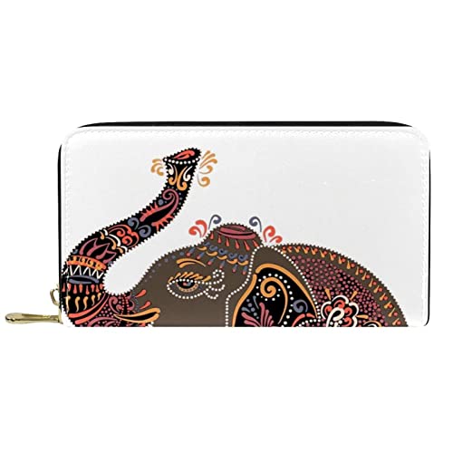 DJNGN Brieftasche für Frauen Clutch Geldbörsen für Frauen Kartenhalter Organizer Leder Reißverschluss Geldbörse Elefant von DJNGN