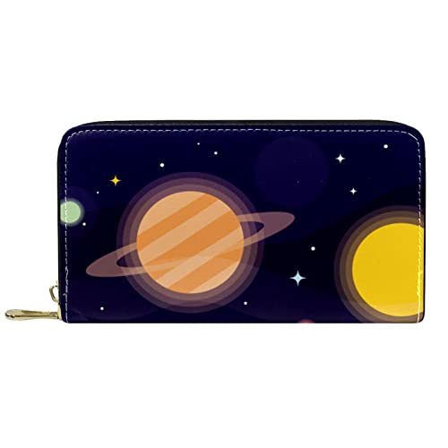 DJNGN Brieftasche für Frauen Clutch Geldbörsen für Frauen Kartenhalter Organizer Leder Reißverschluss Geldbörse Galaxy Hintergrund von DJNGN