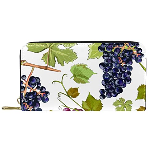 DJNGN Brieftasche für Frauen Clutch Geldbörsen für Frauen Kartenhalter Organizer Leder Reißverschluss Geldbörse Grape Fruit von DJNGN