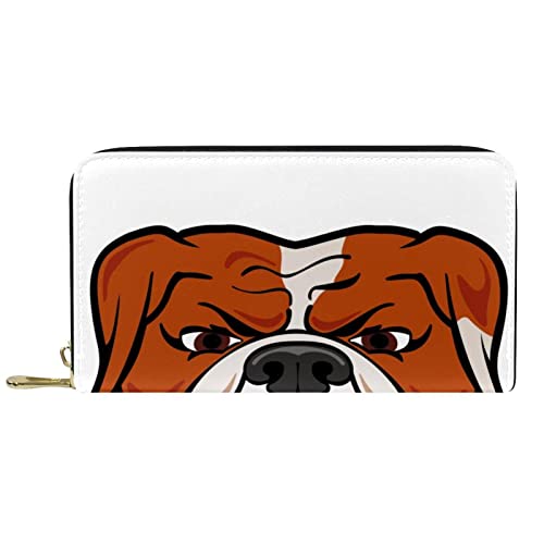 DJNGN Brieftasche für Frauen Clutch Geldbörsen für Frauen Kartenhalter Organizer Leder Reißverschluss Geldbörse Hund Bulldogge von DJNGN