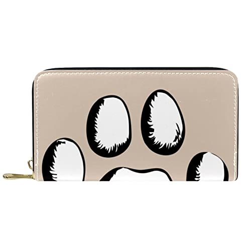 DJNGN Brieftasche für Frauen Clutch Geldbörsen für Frauen Kartenhalter Organizer Leder Reißverschluss Geldbörse Hundepfote von DJNGN