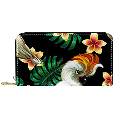 DJNGN Brieftasche für Frauen Clutch Geldbörsen für Frauen Kartenhalter Organizer Leder Reißverschluss Geldbörse Kakadus Animala von DJNGN