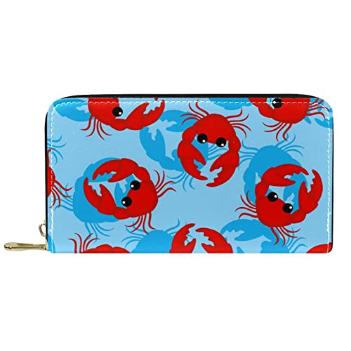 DJNGN Brieftasche für Frauen Clutch Geldbörsen für Frauen Kartenhalter Organizer Leder Reißverschluss Geldbörse Krabbe Meer von DJNGN
