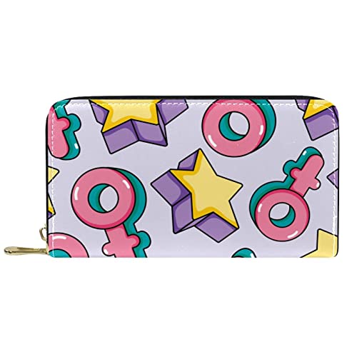 DJNGN Brieftasche für Frauen Clutch Geldbörsen für Frauen Kartenhalter Organizer Leder Reißverschluss Geldbörse Kunsthintergrund von DJNGN