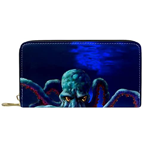DJNGN Brieftasche für Frauen Clutch Geldbörsen für Frauen Kartenhalter Organizer Leder Reißverschluss Geldbörse Oktopus von DJNGN