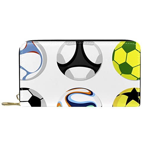 DJNGN Brieftasche für Frauen Clutch Geldbörsen für Frauen Kartenhalter Organizer Leder Reißverschluss Geldbörse Sportbälle von DJNGN