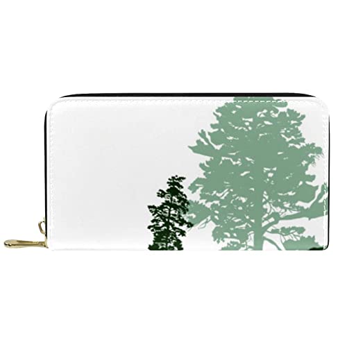 DJNGN Brieftasche für Frauen Clutch Geldbörsen für Frauen Kartenhalter Organizer Leder Reißverschluss Geldbörse Wald von DJNGN