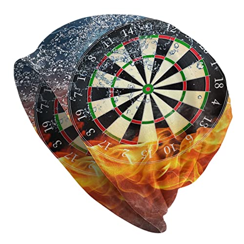 DJNGN Dart Board Target Ice Water Fire Beanie-Mütze, modisch, lässig, warm, gestrickt, für Männer und Frauen von DJNGN