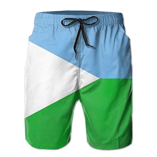 DJNGN Dschibuti-Flagge Herren-Badehose Wasser-Strand-Shorts mit Taschen von DJNGN