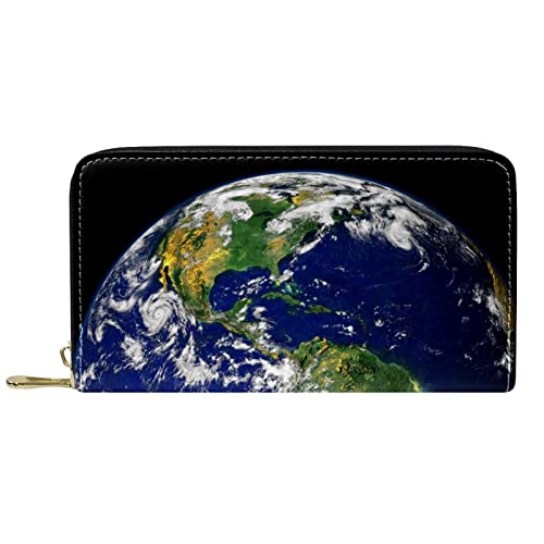 DJNGN Geldbörse Leder Leder Reißverschluss Lange Geldbörse Erde von DJNGN