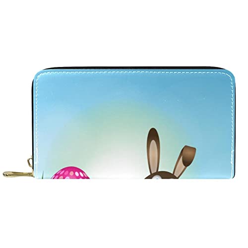 DJNGN Geldbörse Leder Leder Reißverschluss Lange Geldbörse Ostereier von DJNGN