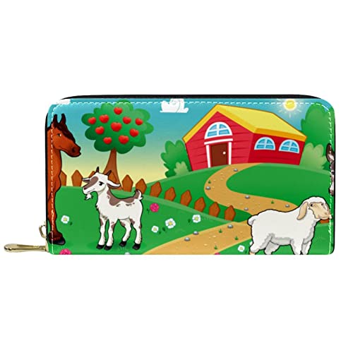 DJNGN Geldbörse Leder Leder Reißverschluss Lange Geldbörse Tier von DJNGN