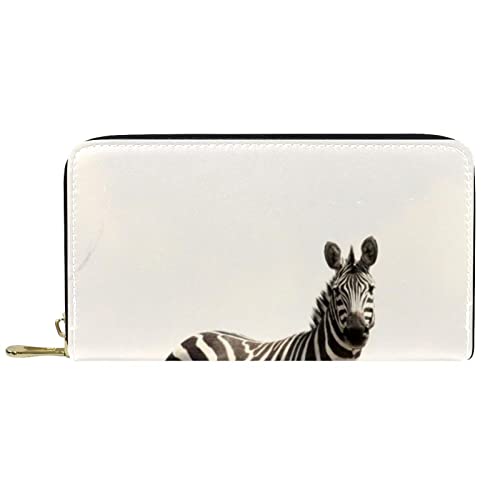 DJNGN Geldbörse Leder Leder Reißverschluss Lange Geldbörse Zebramuster von DJNGN