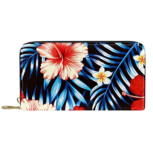 DJNGN Geldbörse für Frauen Clutch Geldbörsen für Frauen Kartenhalter Organizer Leder Reißverschluss Geldbörse Blume von DJNGN