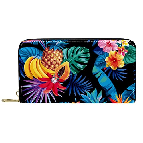 DJNGN Geldbörse für Frauen Clutch Geldbörsen für Frauen Kartenhalter Organizer Leder Reißverschluss Geldbörse Blume von DJNGN
