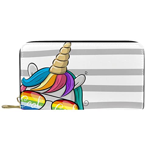 DJNGN Geldbörse für Frauen Clutch Geldbörsen für Frauen Kartenhalter Organizer Leder Reißverschluss Geldbörse Lustige Bunte Einhorn Regenbogen Brille Streifen DJNGN Geldbörse für Frauen Clutch Geldbörsen für Frauen Kartenhalter Organizer Leder Reißverschluss Geldbörse Lustige Bunte Einhorn Regenbogen Brille Streifen von DJNGN