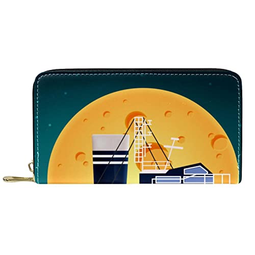 DJNGN Geldbörse für Frauen Clutch Geldbörsen für Frauen Kartenhalter Organizer Leder Reißverschluss Geldbörse Schlepper Seascape von DJNGN