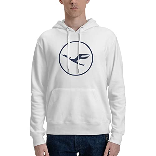 DJNGN Lufthansa Herren Hoodies Schwarz Sweatshirt Langarm Pullover Kostüm für Männer und Frauen,Teenager Geschenk Lässiger Sportpullover von DJNGN