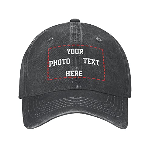 DJNGN Personalisierte Cowboyhüte mit Ihrem Text, Foto, benutzerdefinierte Baseballmütze, Verstellbarer Sommer-Sonnenhut, Sandwich, Papa, Hüte, Geschenk für Männer und Frauen von DJNGN