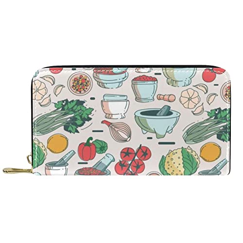 DJNGN Portemonnaie Leder Leder Reißverschluss Lange Geldbörse Farbenfroh von DJNGN