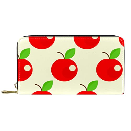 DJNGN Portemonnaie Leder Leder Reißverschluss Lange Geldbörse Frucht von DJNGN