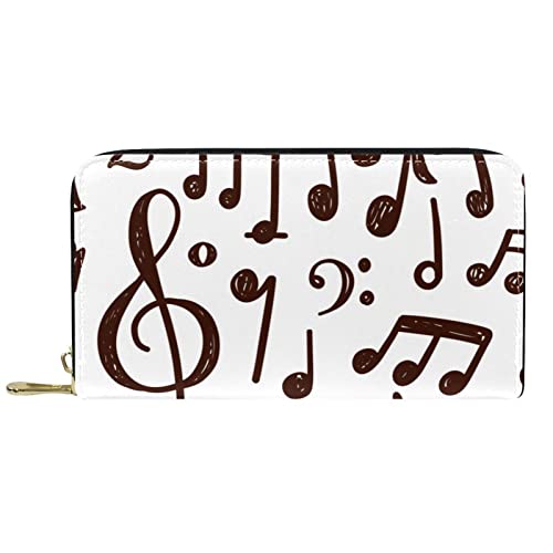 DJNGN Portemonnaie Leder Leder Reißverschluss Lange Geldbörse Hinweis Schwarz weiß schön von DJNGN