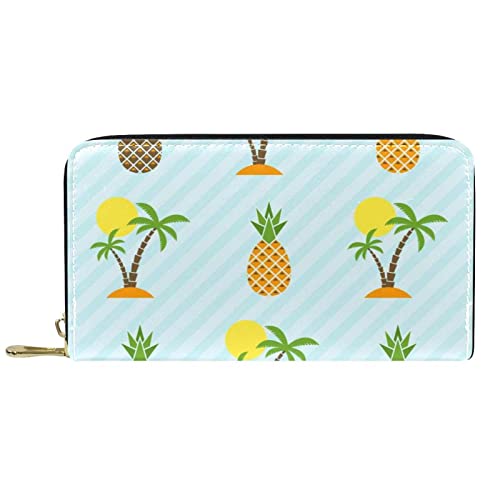 DJNGN Portemonnaie Leder Leder Reißverschluss Lange Geldbörse Kiefer von DJNGN