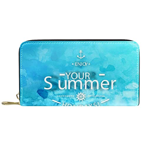 DJNGN Portemonnaie Leder Leder Reißverschluss Lange Geldbörse Stern Sea Shell von DJNGN