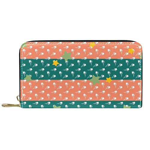 DJNGN Portemonnaie Leder Leder Reißverschluss Lange Geldbörse Stripe von DJNGN