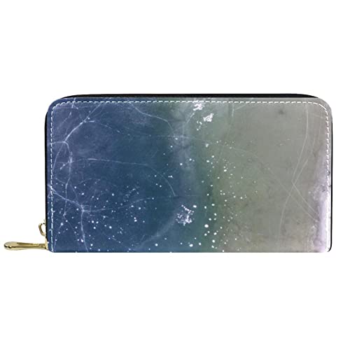 DJNGN Portemonnaie aus Leder mit langem Reißverschluss aus Leder mit Meeresmuster von DJNGN