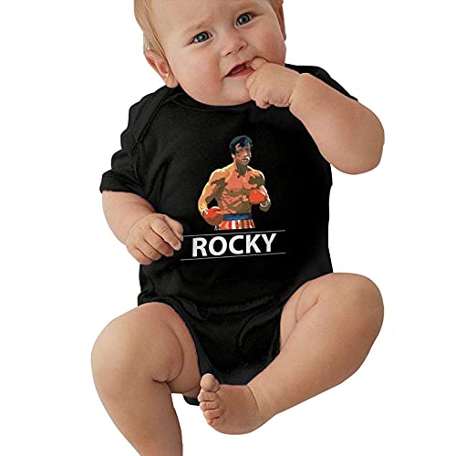 DJNGN Rocky Balboa Infant Romper Warm Baby Jersey Creeper Bodysuit Bedruckte Onesies Schwarz von DJNGN