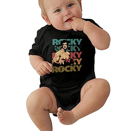 DJNGN Rocky Balboa Infant Romper Warm Baby Jersey Creeper Bodysuit Bedruckte Onesies Schwarz von DJNGN