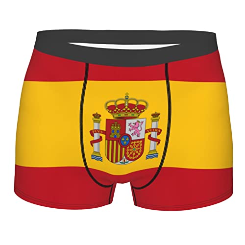 DJNGN Spanische Flagge Neue Herrenunterwäsche Atmungsaktive Stretch-Boxershorts Weiche Unterhose Herren-Boxer-Leggings von DJNGN