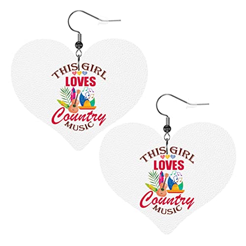 Dieses Mädchen liebt Country-Musik. Lederohrringe für Frauen, baumelnder Ohrring, Tropfenanhänger mit Haken, Geschenke für erwachsene Mädchen Dieses Mädchen liebt Country-Musik. Lederohrringe für Frauen, baumelnder Ohrring, Tropfenanhänger mit Haken, Geschenke für erwachsene Mädchen von DJNGN