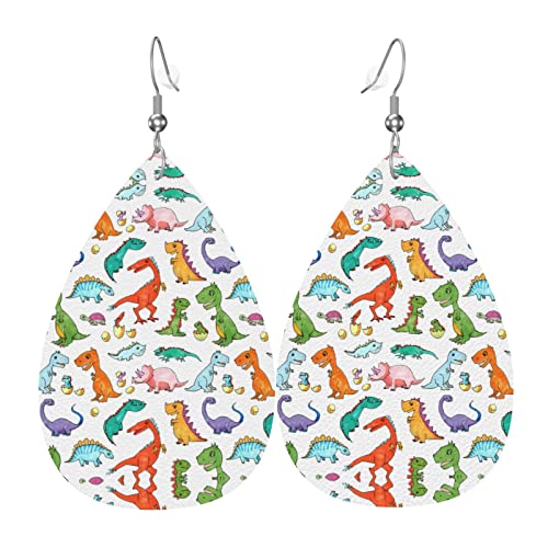 Dinosaurier Nashorn Schildkröte Leder Ohrringe für Frauen baumeln Ohrring Tropfen Anhänger mit Haken Geschenke für Erwachsene Mädchen von DJNGN