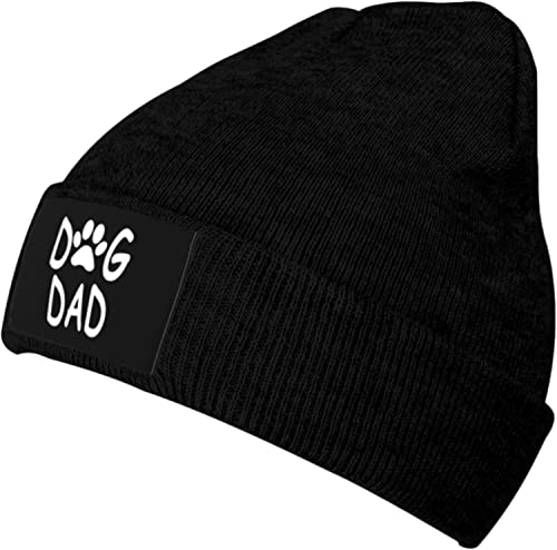 Dog Dad Beanie Mütze Winter warm weich Unisex Strickmütze schwarz von DJNGN