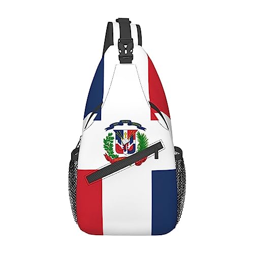 Dominikanische Republik Flag.Png Sling Rucksack Reise Crossbody Casual Brust Umhängetasche Mode Fanny Pack von DJNGN