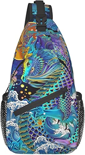 Dragon Animal Umhängetasche mit großem Fassungsvermögen und verstellbarem Schultergurt, Rucksack für Damen und Herren, Wandern, Reisen von DJNGN