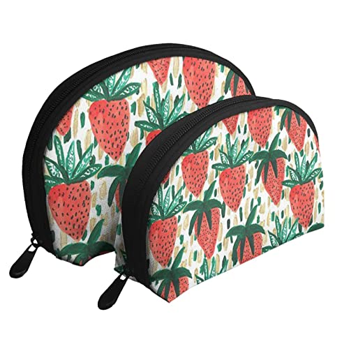 Erdbeer-Kosmetiktasche, Reise-Clutch-Tasche für Frauen und Mädchen von DJNGN