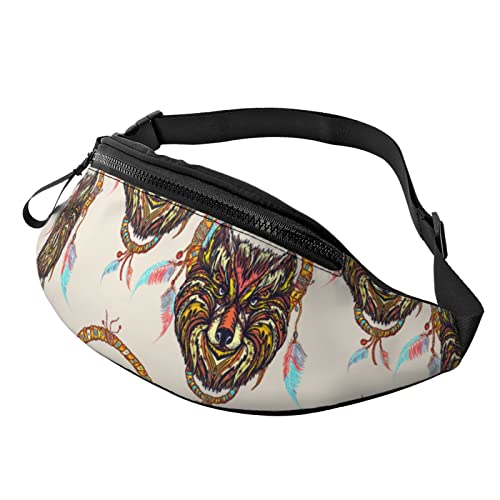 Ethno-Stil Traumfänger Wolf Umhängetasche Läufer Kleine Hüfttasche Gürteltasche Laufen Hüfttasche Bauchtasche Gürteltasche Sport Schlank Modisch Zum Joggen Wandern Frau von DJNGN