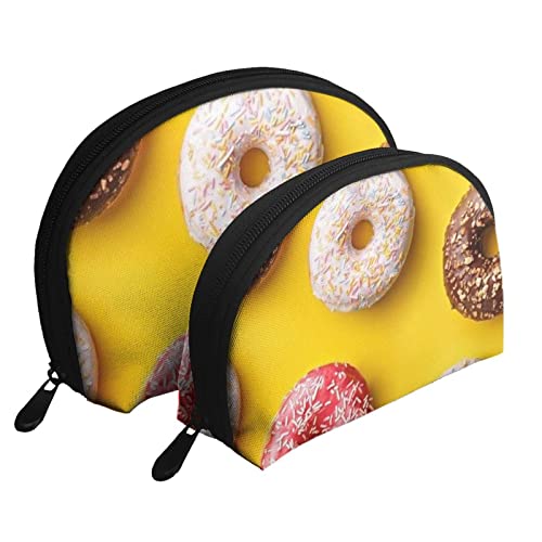 Farbige Donuts-Kosmetiktasche, Reise-Clutch-Tasche für Frauen und Mädchen von DJNGN