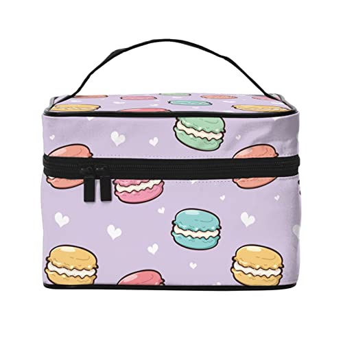 Farbige Macarons Reise-Kosmetiktasche für Frauen und Mädchen, großer Make-up-Organizer, tragbare Toilettenartikel von DJNGN