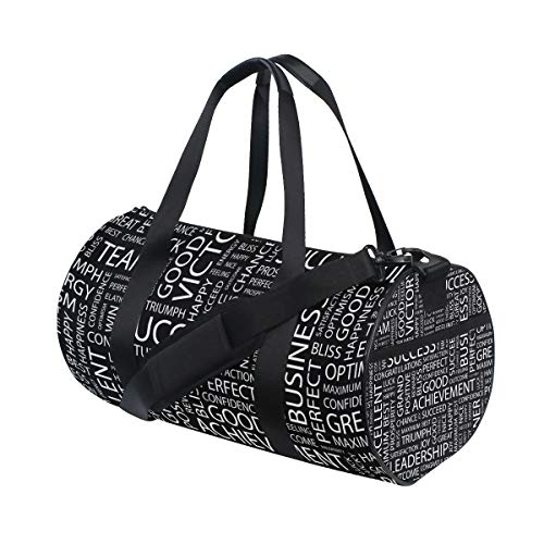 Fashion Success Seamless Word Schwarz Gym Duffel Bag Canvas Reise Weekender Gepäck Handtasche für Männer Frauen Sport und Übernachtung von DJNGN