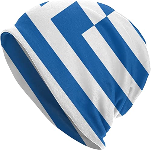 Flagge von Griechenland Beanie Mützen Totenkopfmütze Erwachsene Strickmütze Weiche Balaclava Baggy Hat Outdoor für Herren Damen von DJNGN