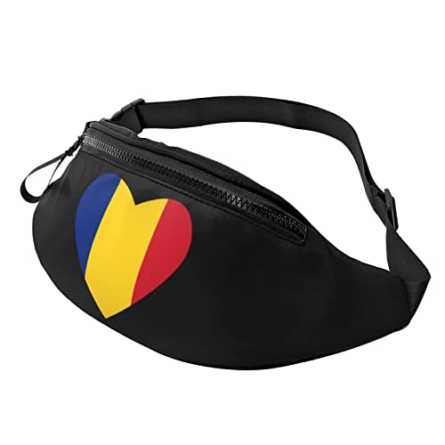 Flagge von Rumänien Herz Lässige Gürteltasche Männer und Frauen Freizeit Sport Gürteltasche Sporttag Übungsgeschenk von DJNGN