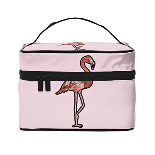 Flamingo Glitter Hellrosa Make-up-Tasche Kulturtasche für Frauen Kosmetiktasche Reise-Kulturtasche Make-up-Reisetasche Make-up-Organizer Große Make-up-Tasche von DJNGN