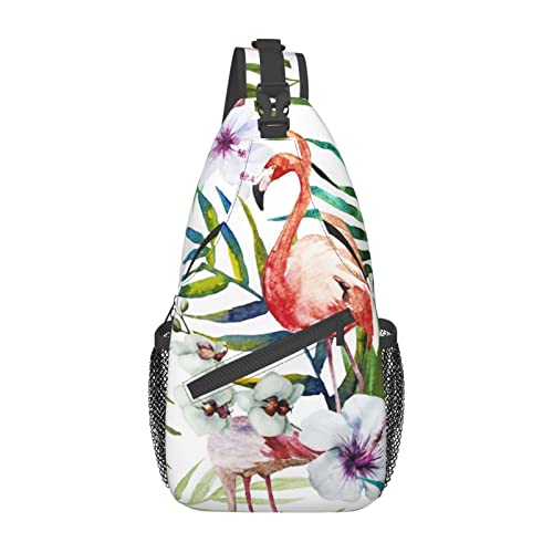 Flamingos Umhängetasche, Brusttasche, Tagesrucksack, Umhängetasche für Reisen, Sport, Laufen, Wandern von DJNGN