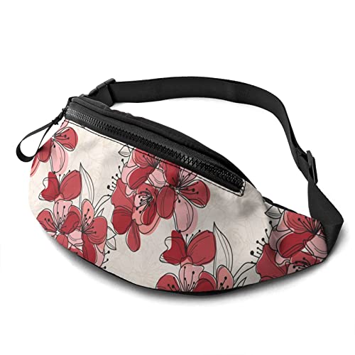 Flower Blossom Gürteltasche für Männer und Frauen, Crossbody-Gürteltasche, Gürteltasche für Reisen, Wandern, Laufen, Wandern, Radfahren von DJNGN