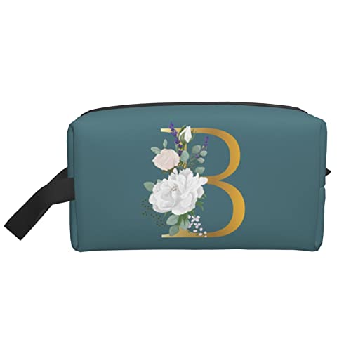 Flower Lette B Make-up-Tasche Reise-Toilettenartikel Make-up-Organizer Reise Große Kapazität Tragbare Reise-Kosmetiktaschen für Frauen Mädchen Grün von DJNGN