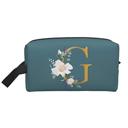 Flower Lette G Make-up-Tasche, Reise-Toilettenartikel, Make-up-Organizer, Reise, große Kapazität, tragbar, Reise-Kosmetiktaschen für Frauen, Mädchen, Grün von DJNGN